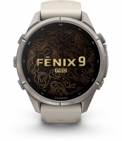 fenix 9 Pro Inreach (43mm) Sportuhr nebelgrau/dunkler sandstein