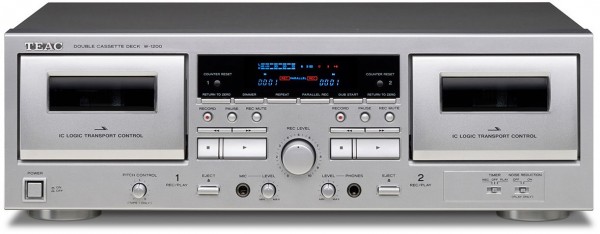 W-1200 Doppel-Kassettendeck silber