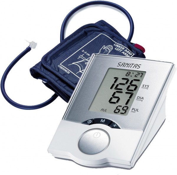 12 SBM EURONICS Blutdruckmessgerät weiß/grau SANITAS |