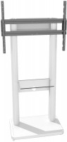 Pondalo rollbarer TV-Bodenständer mit Zwischenboden silber/weiß