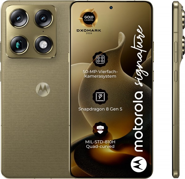 signature Smartphone PANTONE martini olive, 512 GB Speicher, 16 GB RAM, 50 MP Kamera, 6,78 Zoll Display, 52 Std. Akku, 5G, Android