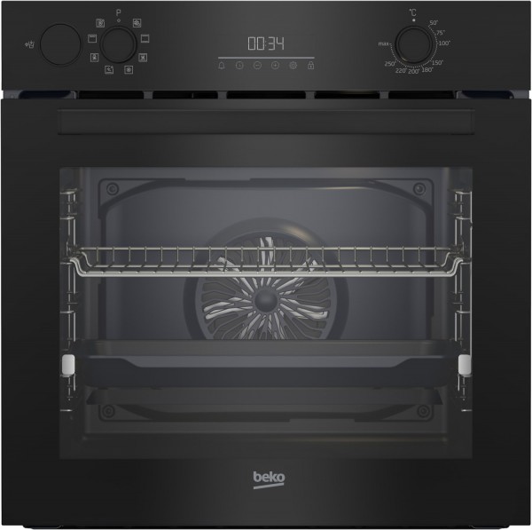 BBIS173N0B Einbaubackofen schwarz, 72 l, 59,4 cm breit, A