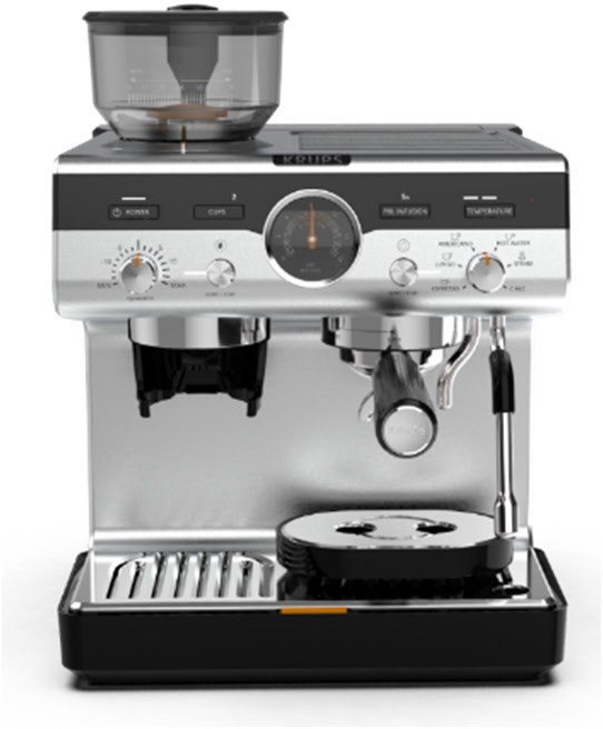 XP804T Precision+ Siebträgermaschine schwarz/silber