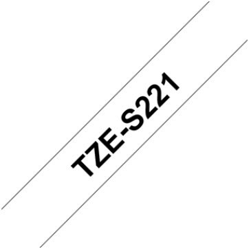 TZE-S 221 Schriftband lamin. (9mm) weiß/schwarz