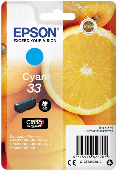 33 Claria Premium Tintenpatrone cyan