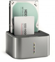 USB>2,5"/3,5" Clone Dual HDD Dock aluminium