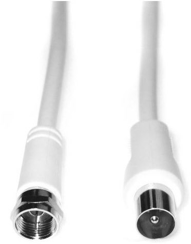 FP 15 F-Kabel Steck-Koax,1,5m weiß