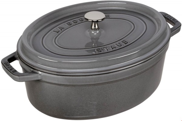 La Cocotte Oval (29cm) Graphit-grau