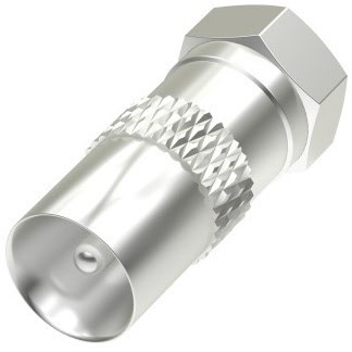 F-Stecker>Koax-Stecker silber