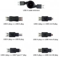 CA US 7 USB Adapter Set (0,75m) schwarz