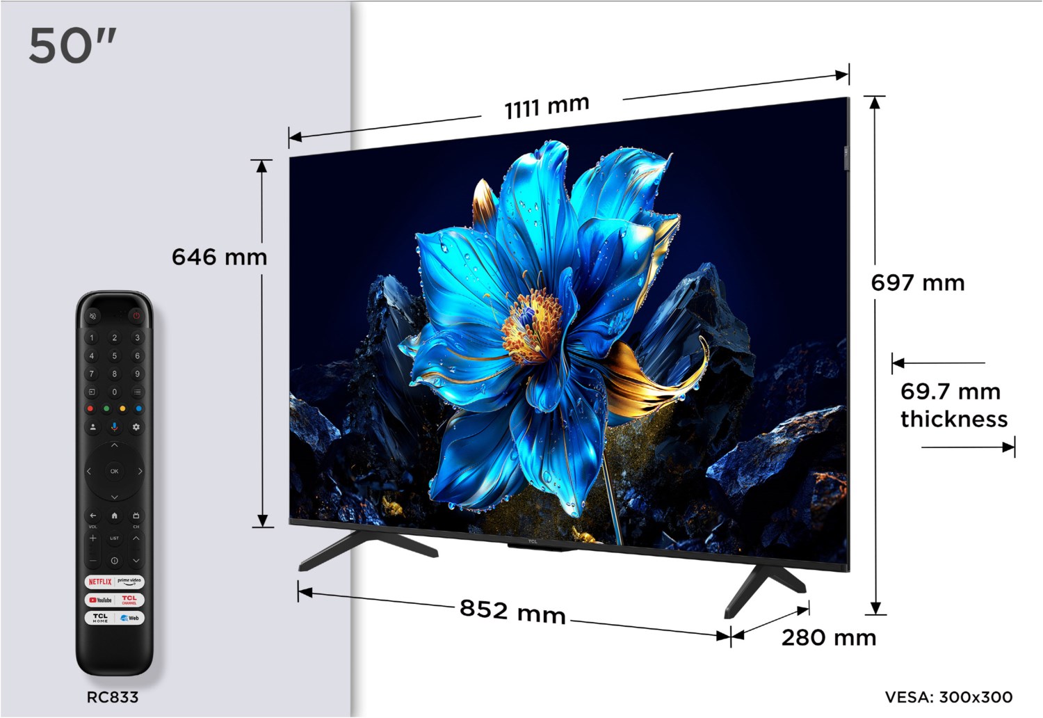 50P79K 126 cm (50") QLED-TV brushed metal