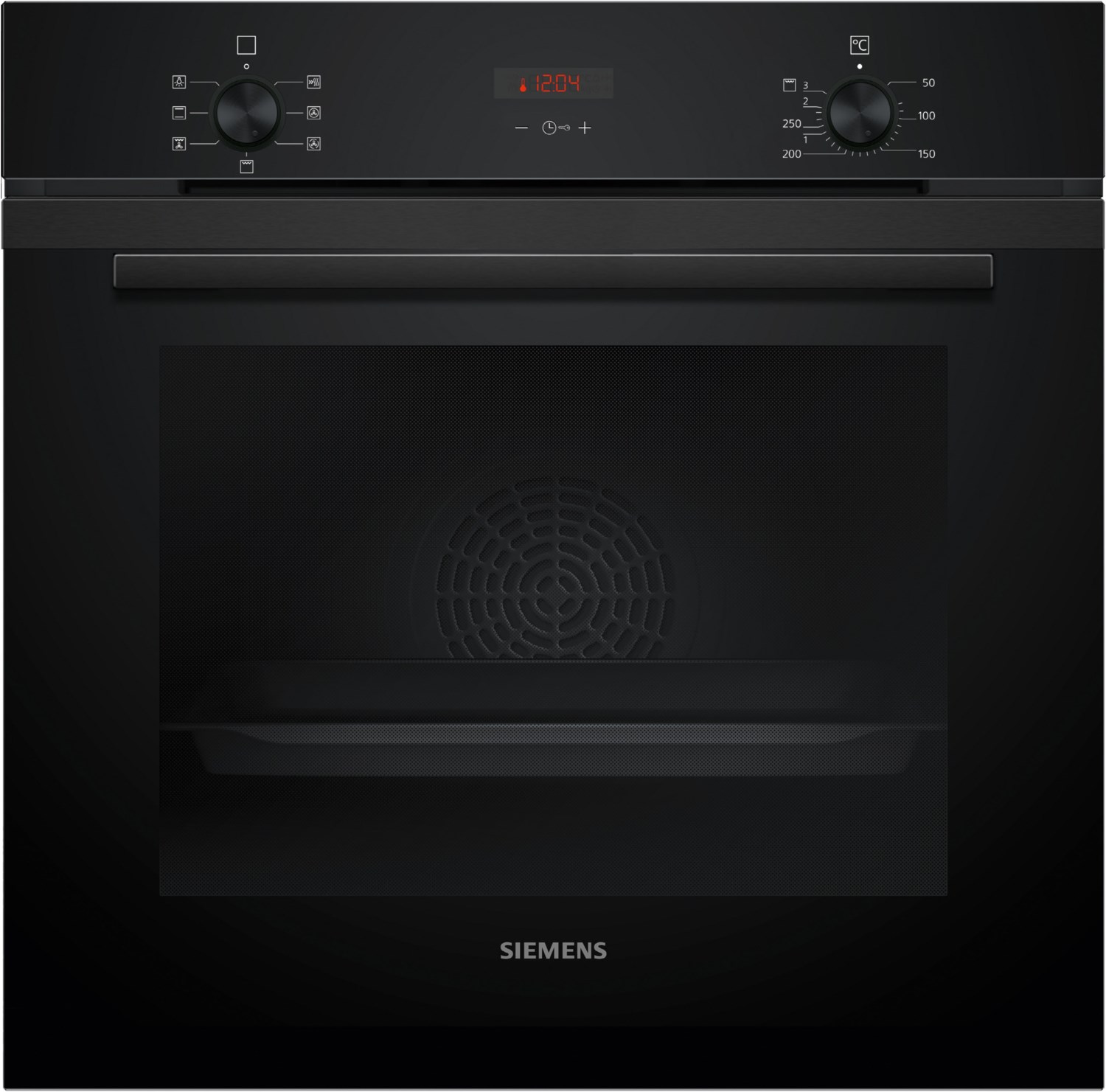 HB213ABB3 Einbaubackofen deep black inox, 71 l, schnelles Vorheizen, 59,4 cm breit, A+, schwarz, iQ300
