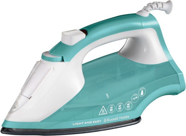 Light &amp; Easy Dampfbügeleisen Dampfbügeleisen türkis, 2400 W, 110 g/min Dampfstoß, 30 g/min Dampfproduktion, Antihaft-Bügelsohle, 240 ml Wassertank