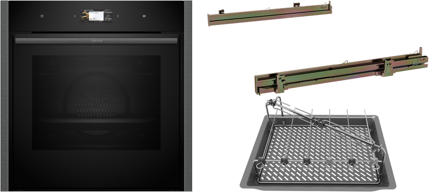 Image of BBQSET3 Einbaubackofen bestehend aus B64CS71G0K+Z1608CX0+Z11CG10X1 graphit-grey