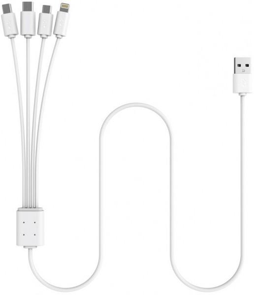 Octopus Multi-USB-Ladekabel (1,5m) 4-in-1 weiß