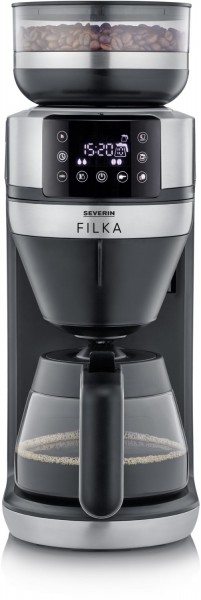 FILKA KA 4850 Kaffeeautomat mit intergrierter Kaffeemühle schwarz/edelstahl