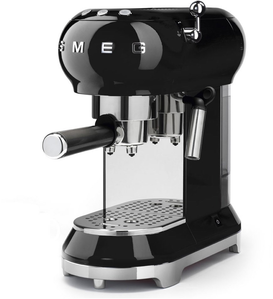 Smeg ECF 01 BLEU Siebträgermaschine schwarz EURONICS