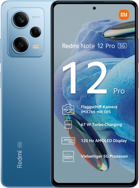 Xiaomi Redmi Note 12 Pro 5G (8GB+128GB) Smartphone sky blue | EURONICS
