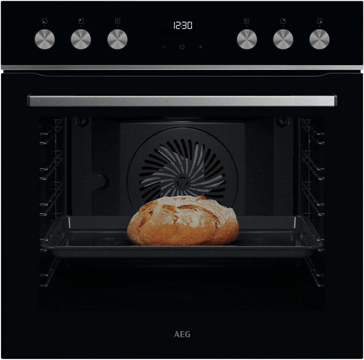 OA5AE20AB Einbau Elektro-Herd schwarz, 71 l, Pizza-Stufe, Heißluftgrill, 59,5 cm breit, A+, Serie 5000