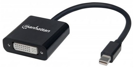 Aktiver Mini-DP > DVI-I Adapter 4K schwarz