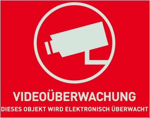 Warnaufkleber Videoüberwachung (74 x 52,5 mm)