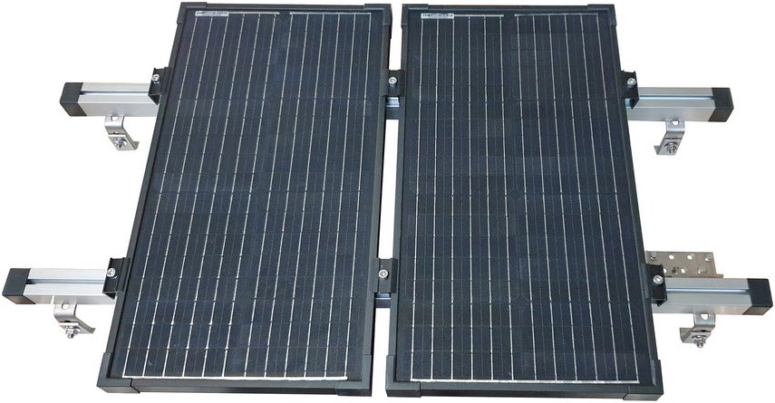 Ziegeldach-Montage Set für 2 Solarmodule silber/schwarz