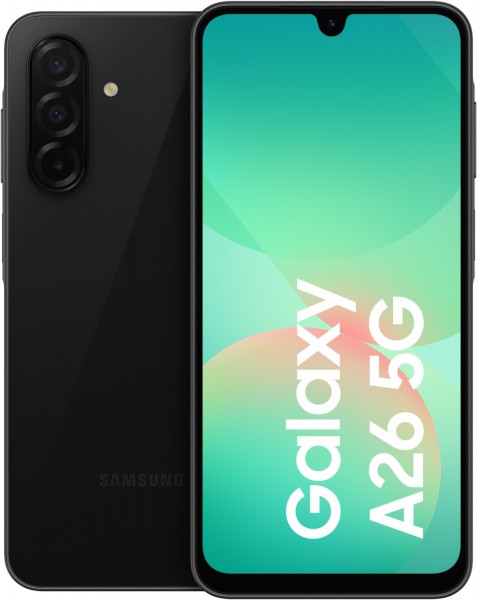 Galaxy A26 5G (128GB) Smartphone schwarz, 6 GB RAM, 50 MP Kamera, 6,7 Zoll Display, 37,08 Std. Akku, Android