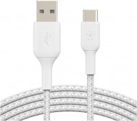 USB Type-C > USB Kabel (2m) ummantelt weiß
