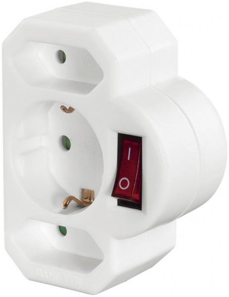 Steckdosenadapter 3-fach weiß