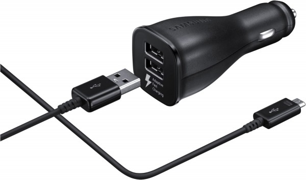 Kfz-Schnelladegerät Dual-USB-Port schwarz