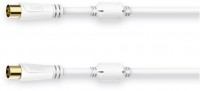 Antennen-Kabel 100 dB (0,75m) Koax-Stecker>Koax-Kupplung weiss