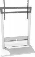 Obliga rollbarer TV-Bodenständer mit 2 Zwischenböden silber/weiß