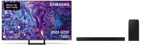 GQ55Q73DAT 138 cm (55") QLED-TV titangrau inkl. HW-B540 2.1 Soundbar schwarz, 4K Ultra HD, Smart-TV, 100 Hz, Sprachsteuerung