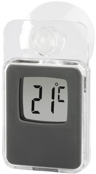 Fensterthermometer für Innen und Außen grau