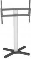 Printalo (ohne Motor) rollbarer TV-Bodenständer silber/schwarz