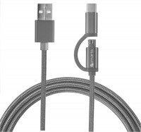 ComboCord Micro-USB > Type-C (2m) textil grau