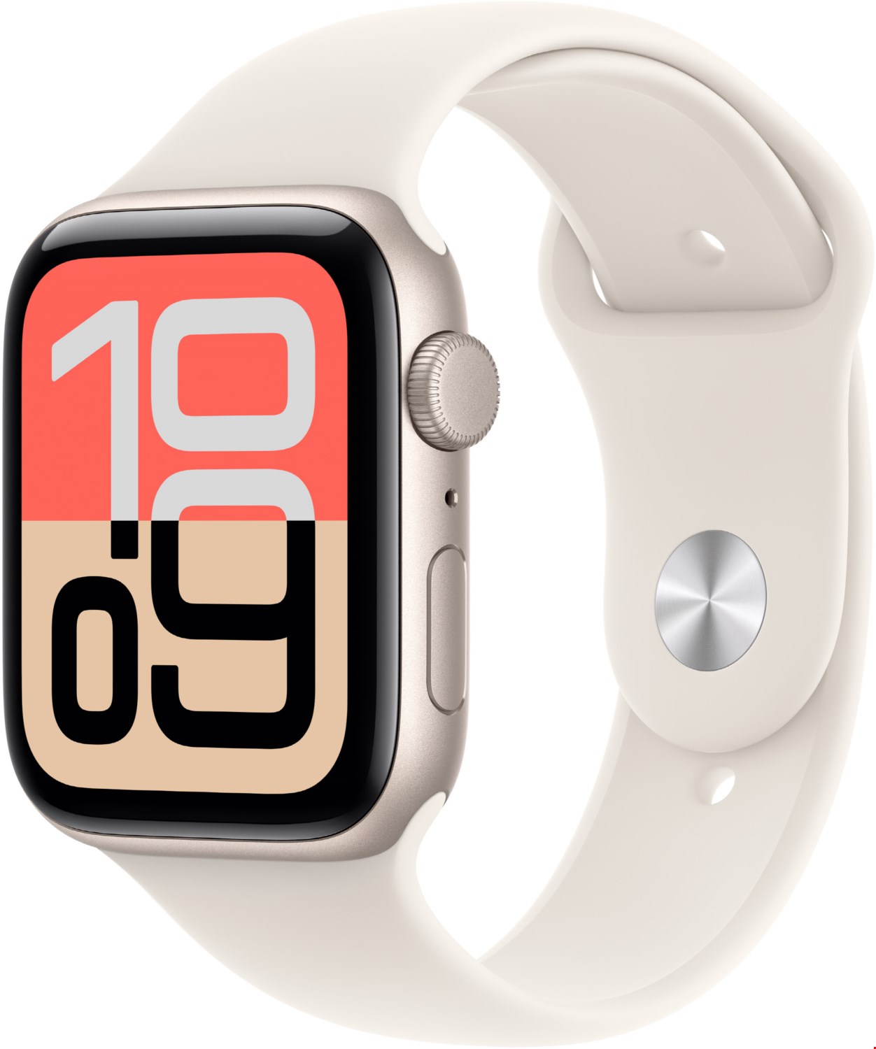 Image of Apple Watch SE 3 (44mm) GPS Smartwatch Alu mit Sportarmband S/M polarstern/polarstern