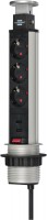 Tisch-Steckdosenleiste 3-fach (2m) alu/schwarz