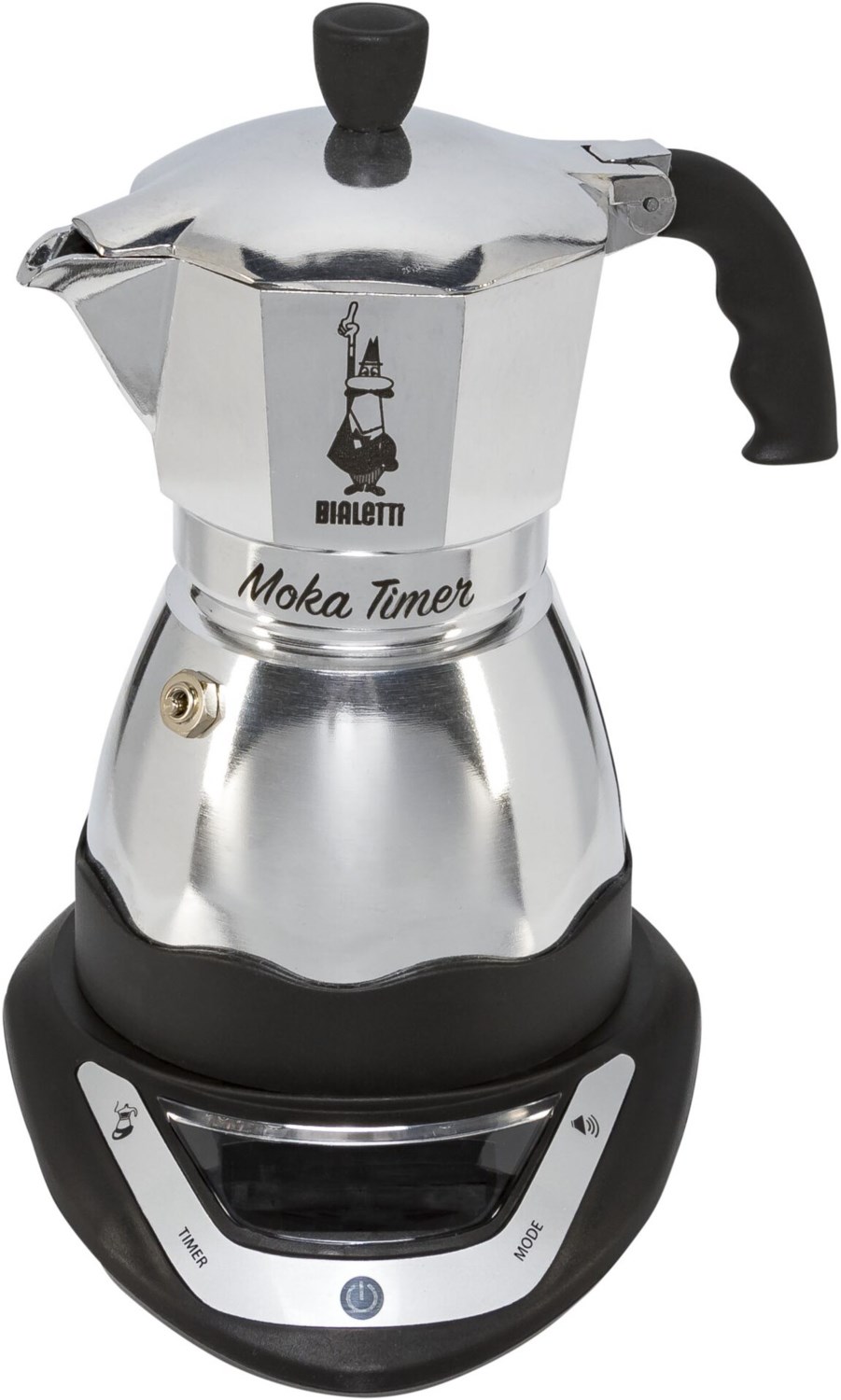 Moka Timer 3 Tassen Espressokocher silber/schwarz