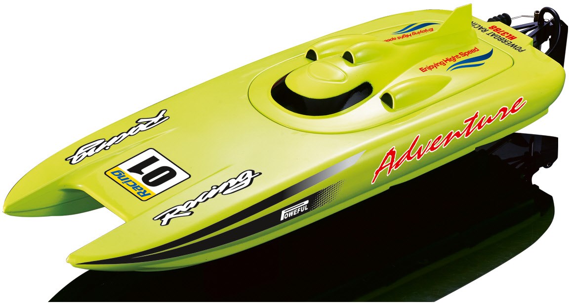 Image of Rennkatamaran Adventure RC Boot neon grün