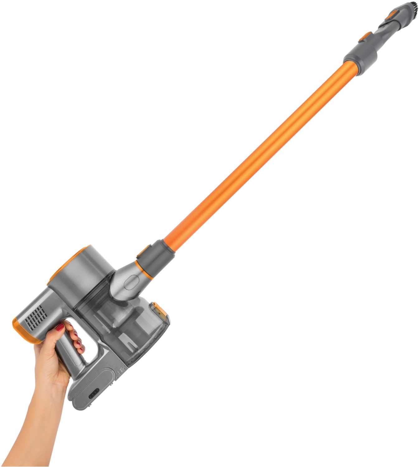 Inovator X 7269 Akku-Stielstaubsauger orange/grau, 46 min Laufzeit, HEPA-Filter, 0,5 l Staubvolumen, Display, Elektro-Bodenbürste