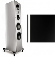 Solitaire S 430 /Stück Stand-Lautsprecher hochlganz schwarz/elox schwarz