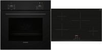 EQPOWER05I Herdset mit Induktionskochfeld bestehend aus HB010FBA1 + EH83KBEB5E schwarz + facette