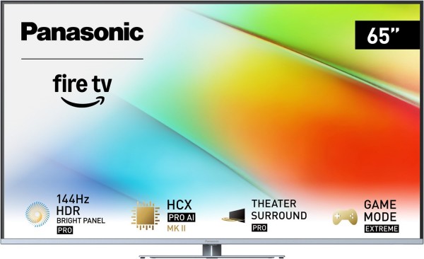 TV-65W93BE8 164 cm (65") LCD-TV mit Full Array LED-Technik silber, 4K Ultra HD, Smart-TV, 120 Hz, DVB-T2/DVB-C/DVB-S2, Sprachsteuerung