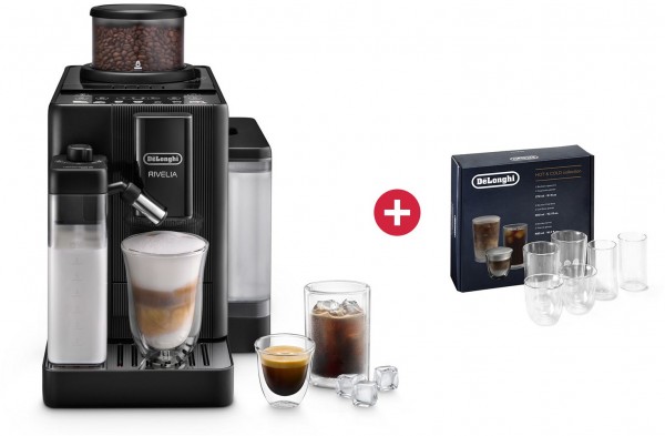 EXAM420.55.BXL Rivelia Start Kaffee-Vollautomat + Dein Geschenk: DeLonghi DLSC326 Hot&amp;Cold-Kollektion Zubehör