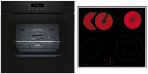 Image of BTX46PB0 Herdset bestehend aus B2CCJ7AK3 + T16SBN1L0 schwarz/edelstahl