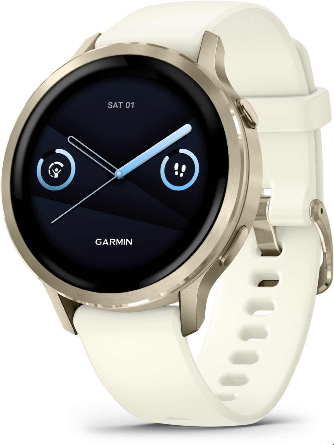 Image of Venu® 4 (41mm) Fitness-Smartwatch mit Silikon-Armband (18mm) beige/lunargold/bone
