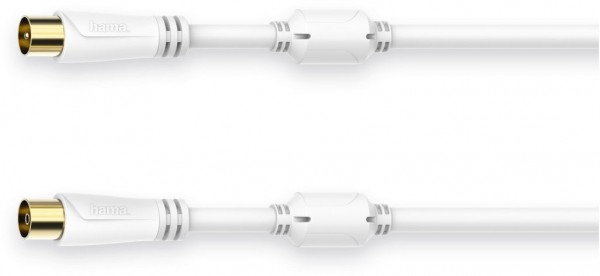 Antennen-Kabel 100 dB (10m) Koax-Stecker>Koax-Kupplung weiss