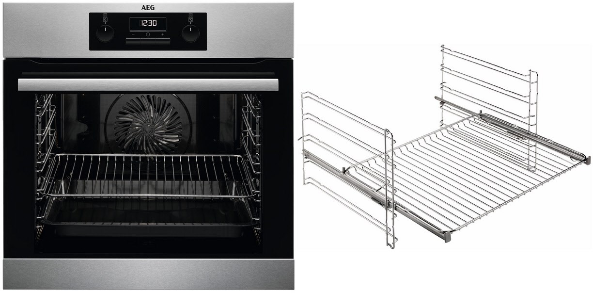 BGH33101BA Einbaubackofen bestehend aus BEB331010M + TR1LFV edelstahl/cleansteel, 71 l, Pizza-Stufe, 59,5 cm breit, A