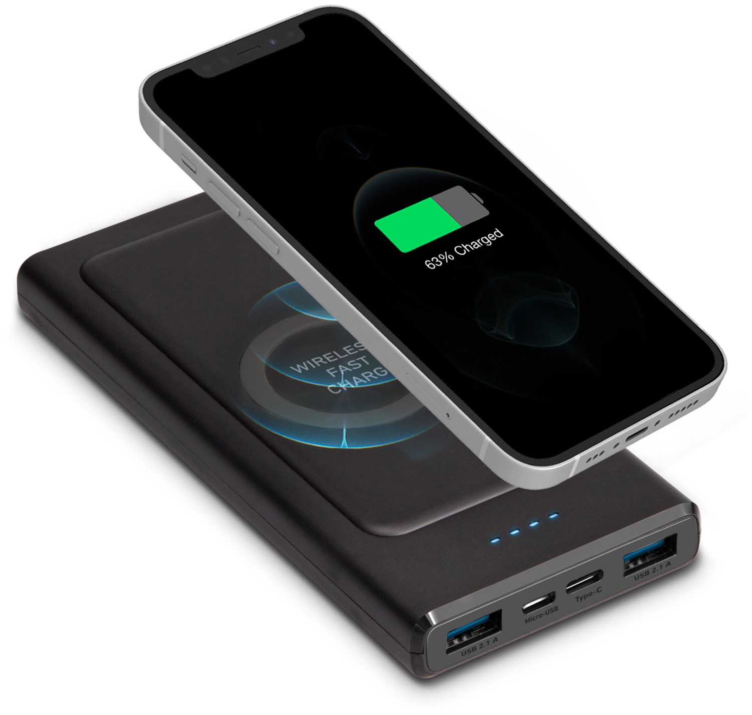 Powerbank (10.000mAh) Wireless schwarz